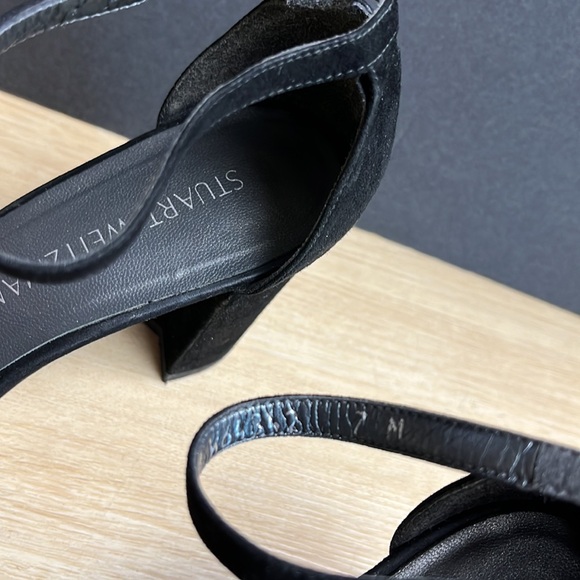 STUART WEITZMAN Nudistcurve 75 Block Heel Sandal (Women), BLACK SIZE 7 US - Picture 6 of 8